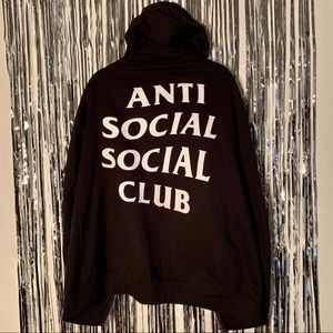 Anti Social Social Club black zipper hoodie ASSC